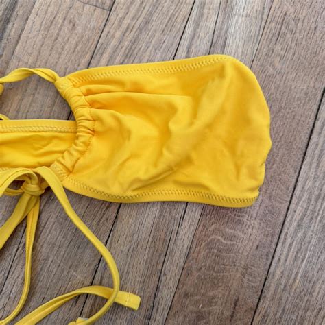 NWT Solid Striped Bikini Top This Top Can Be Tied Depop