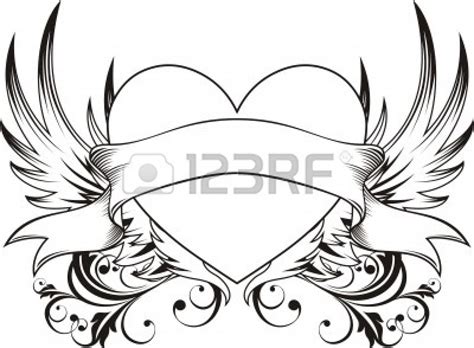 Heart With A Ribbon Drawing at GetDrawings | Free download