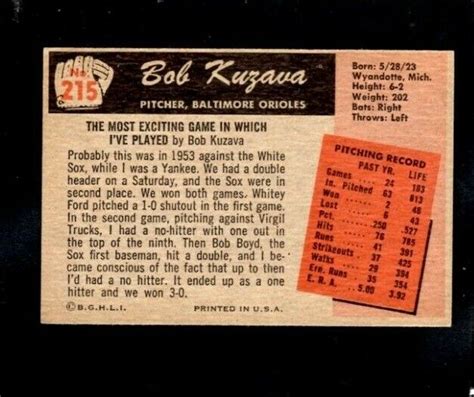 Bowman Bob Kuzava Ebay