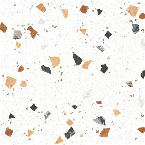 Trend White 60x60 Multicolour Gloss Terrazzo Porcelain Tile