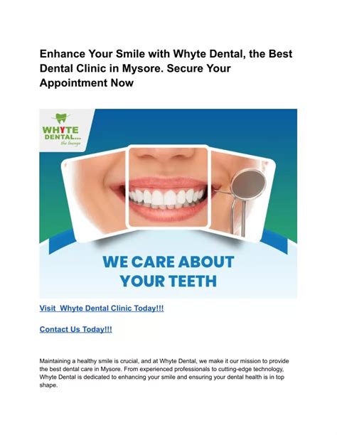 Ppt Enhance Your Smile With Whyte Dental The Best Dental Clinic In Mysore Powerpoint