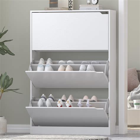 Amazon.com: HUANLEGO Shoe Cabinet for Entryway, White Shoe Storage