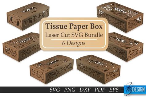 Tissue Paper Box Laser Cut SVG Bundle CNC Files