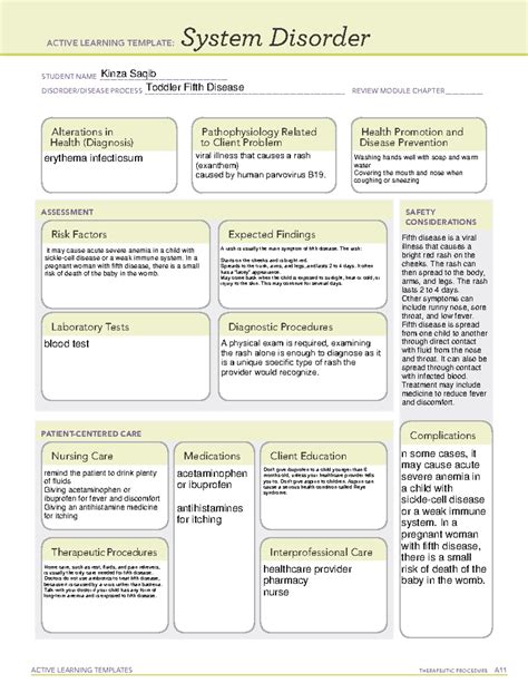 Parvovirus B19 System Disorder Template