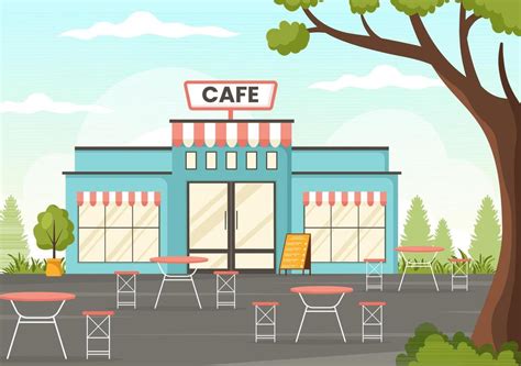 cafe drawing vector art icons  graphics