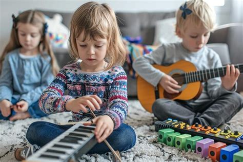 Premium Photo | Portrait of Kids Creating Musical Masterpieces in ...