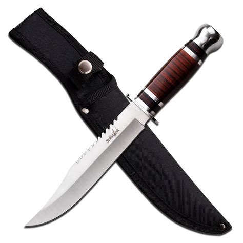 Survivor 1225″ Wood Handle Fixed Blade Bowie Knife Giri Martial Arts
