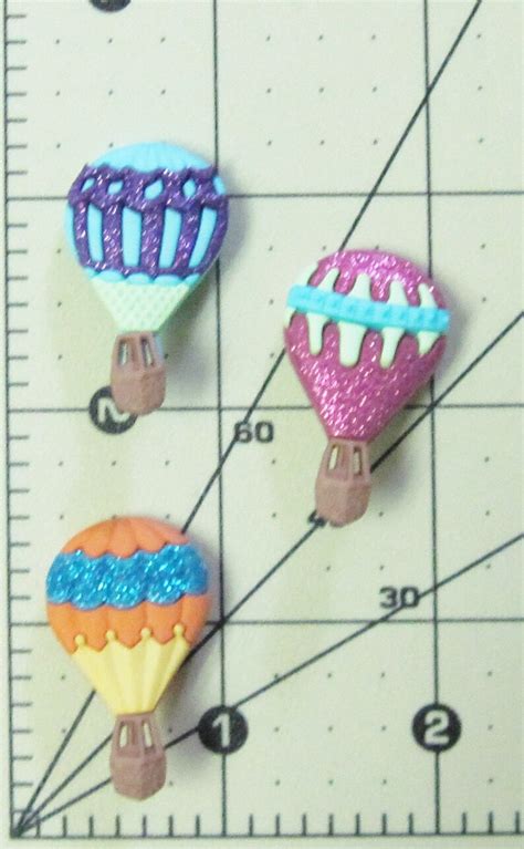 Hot Air Balloons Buttons Set Of Etsy