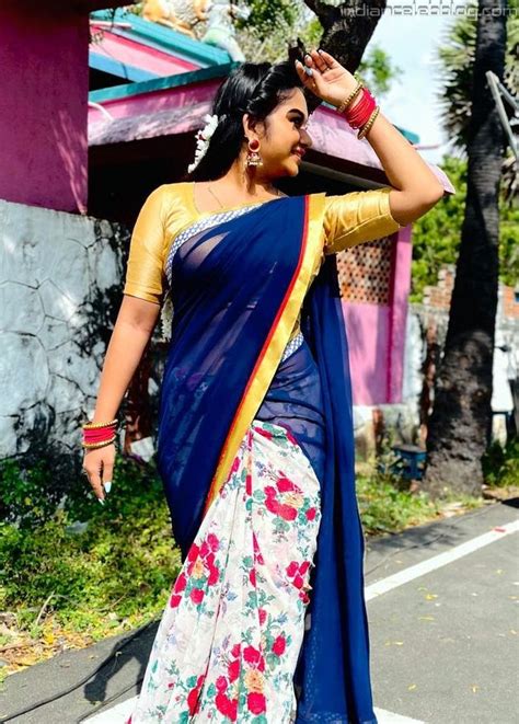 Preethi Sharma Chithi Tamil Serial Actress T1 24 Hot Saree Pics Indiancelebblog