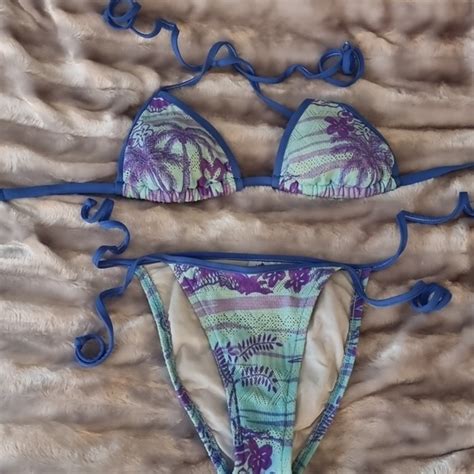 Surfside Swim Surfside Aqua Bikini With Purple Print Poshmark