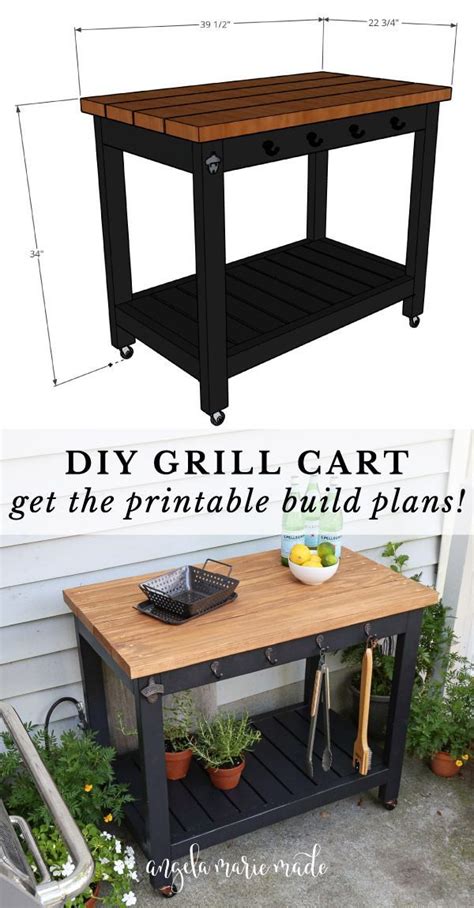 Diy Grill Cart Angela Marie Made Diy Grill Grill Cart Diy Grill Table