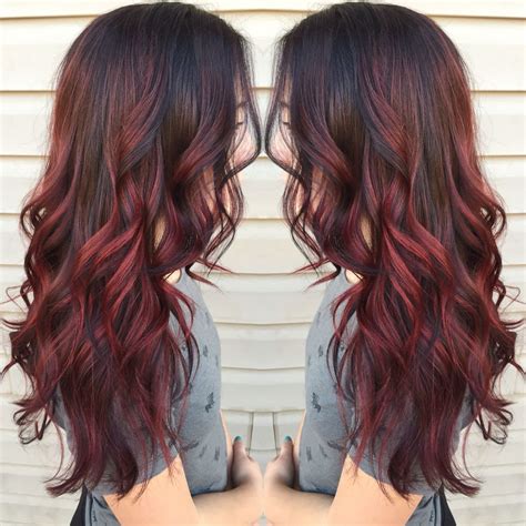 balayage red hair color - Whitley Shull