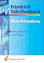 Friedrich Tabellenbuch Maschinenbau Für Weiterbildung und Praxis