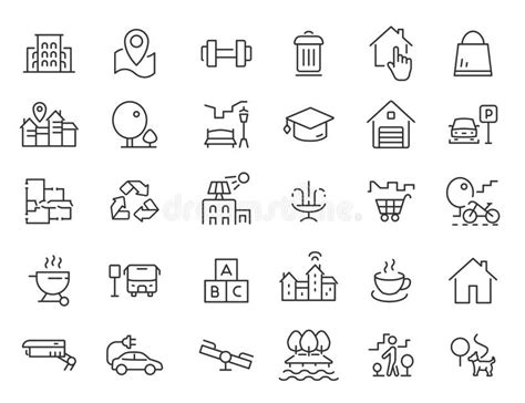 Set Of Icons Infrastructure City Stock Vector Illustration Of Diagram