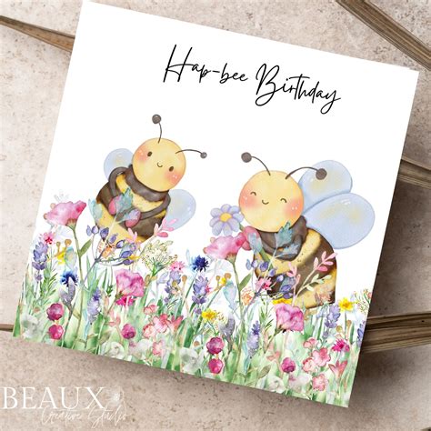 Hap Bee Birthday Card Etsy