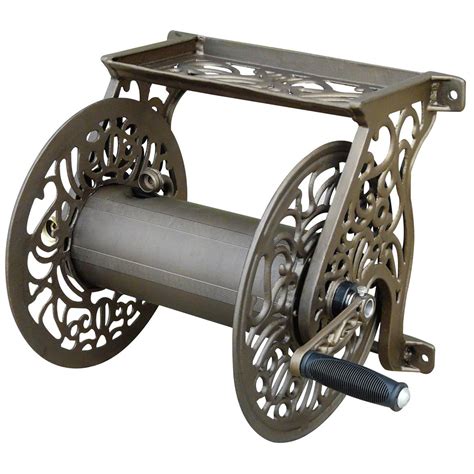 Liberty Garden Products Cast Aluminum Wall Mount Hose Reel 182392