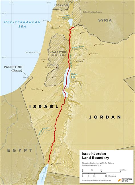 Israeljordan Land Boundary Sovereign Limits