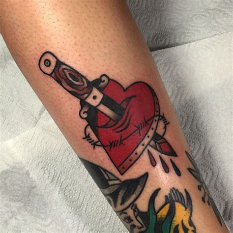 Stabbed Heart And Barbed Wire Tattoo Tattoogrid Net