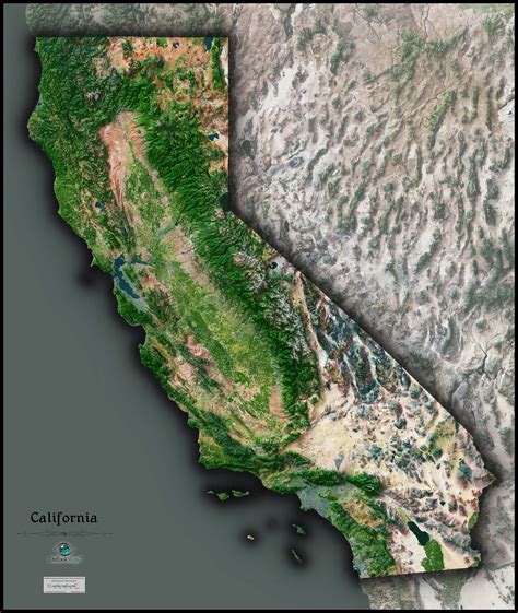 California Satellite Wall Map by Outlook Maps - MapSales