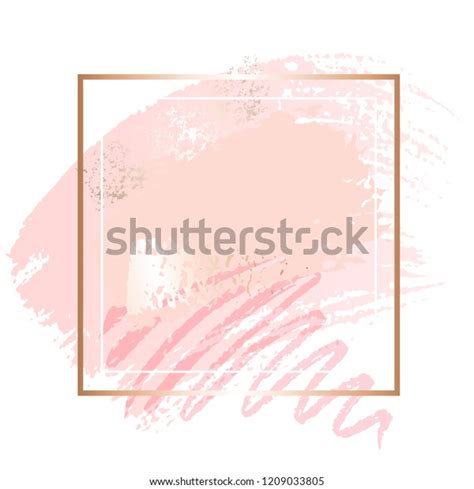 Golden Pink Nude Art Frames Modern Stock Vector Royalty Free
