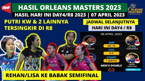 Hasil Orleans Master 2023 Hari Ini Day 4 Rehan Lisa Ke SF Orleans