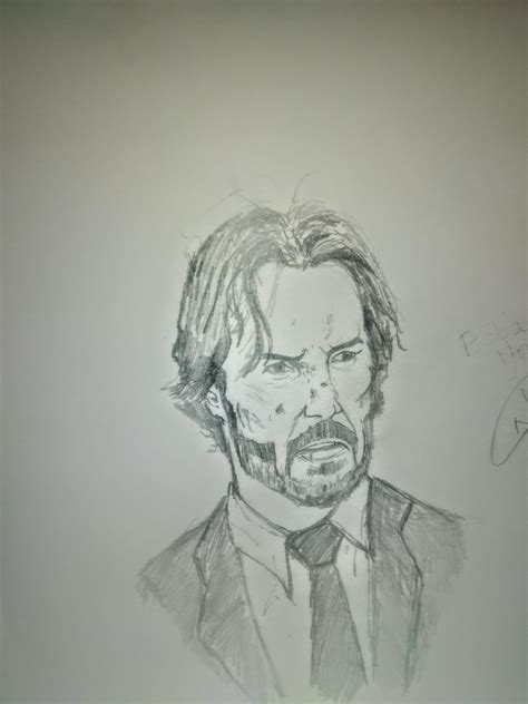 10 min pencil drawing of John wick , what do you think ? : r/drawing