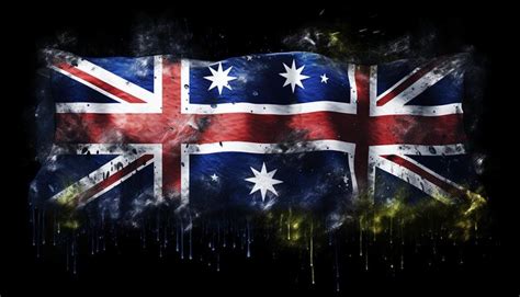 Premium Photo Picture Of The Australian Flag Done By Spray Paint