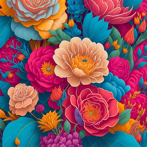 premium photo  colorful floral wallpaper   colorful flower