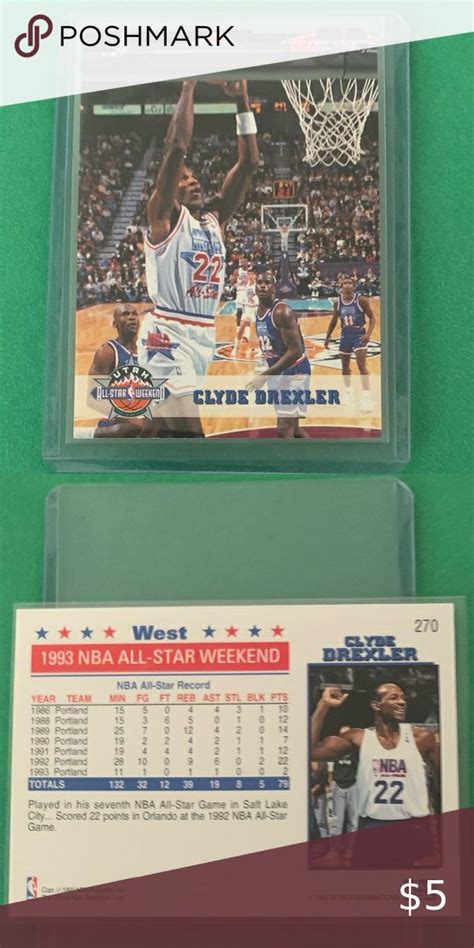 Clyde Drexler All Star Hoops Basketball Trading Card In