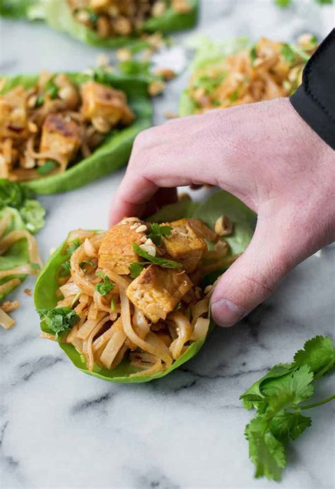 Vegan Peanut Tofu Lettuce Wraps - Delish Knowledge