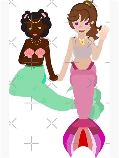 Lesbian Pride Mermaids Poster For Sale By Scrapdragon Redbubble