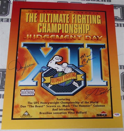 Mark Coleman Dan Severn Jerry Bohlander Signed Ufc X Photo