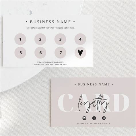 Customer Loyalty Card Design Editable Loyalty Cards Rewards Etsy