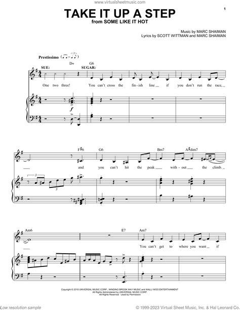 Take It Up A Step From Some Like It Hot Sheet Music For Voice Piano Or Guitar