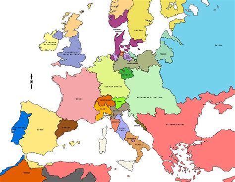 Map Of Europe In 1850 - Printable Maps Online