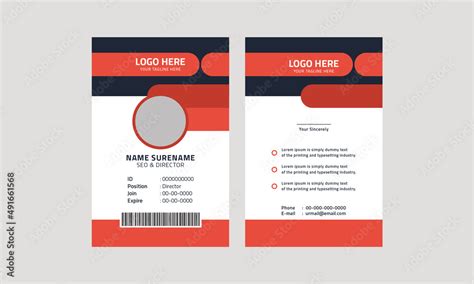 modern id card layout design stock vector adobe stock