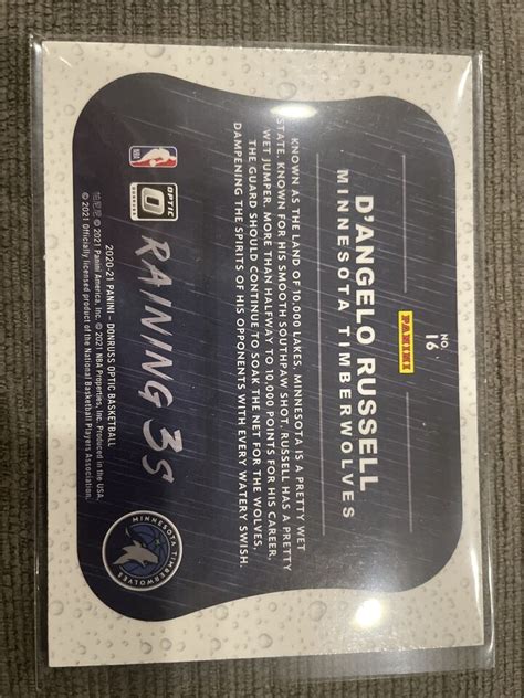 2020 21 Panini Donruss Optic DAngelo Russell Raining 3s Timberwolves