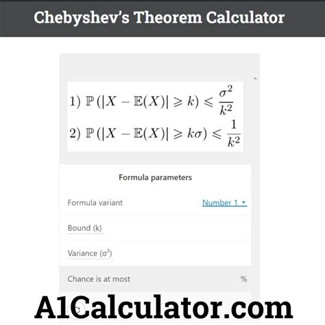 Chebyshevs Theorem Calculator A1calculator