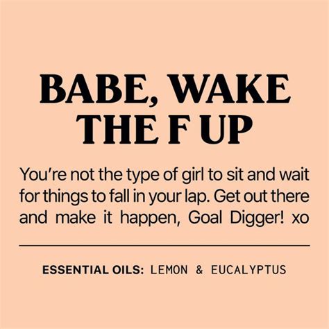 An Advertisement For Babe Wake The F Up On A Pink Background With Black And White