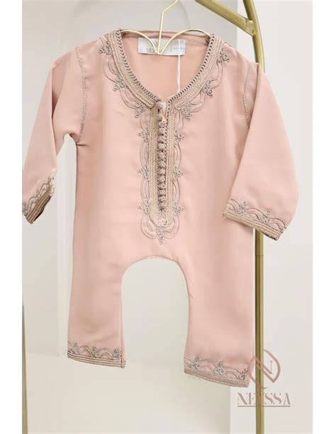 Grenouillère nude avec sfifa bébé tenue Aïd style caftan