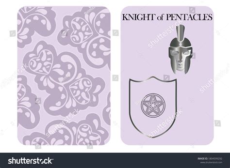 Tarot Cards Knight Pentacles Vector White Stock Vector Royalty Free