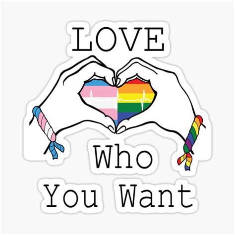 Pegatina Ama A Quien Quieras Orgullo L Sbico Gay Bandera Lgbt Soporte Para El Coraz N De