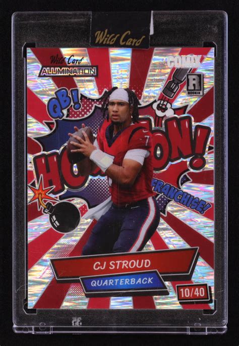 CJ Stroud 2023 Wild Card Alumination Retail Comix Rainbow Red AC10 RC