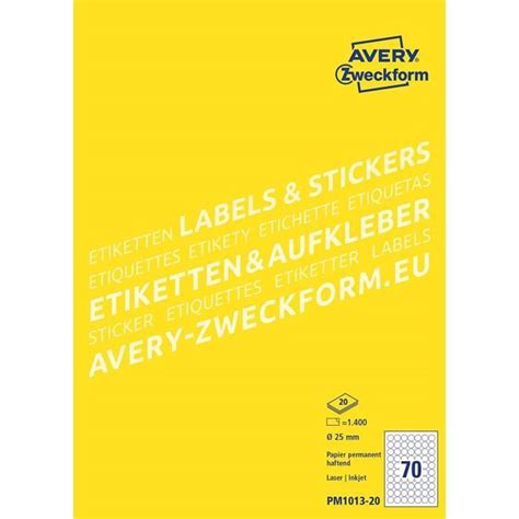 Avery Zweckform Pm Lot De Tiquettes Autocollantes En