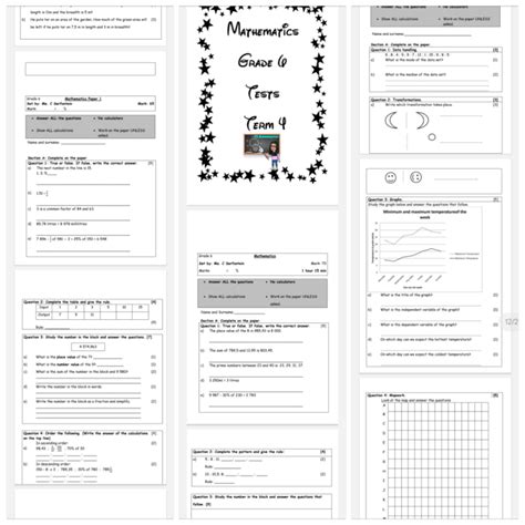 Mathematics Grade 6 Term 4 Tests • Teacha