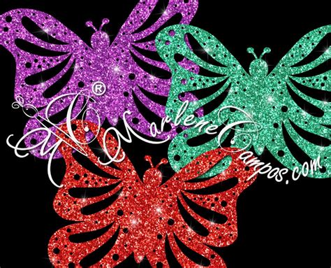 Glitter Butterfly Clip Art Butterflies Clip Art Glitter - Etsy