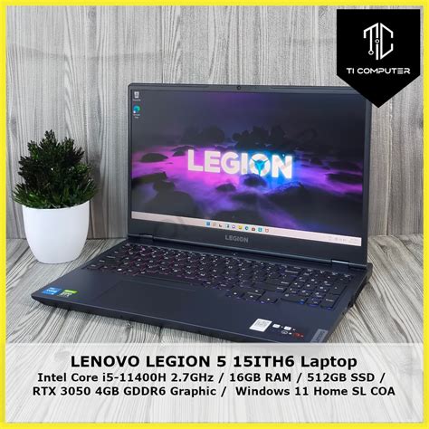 LENOVO LEGION 5 15ITH6 Intel Core i5-11400H 2.7GHz 16GB RAM 512GB SSD ...