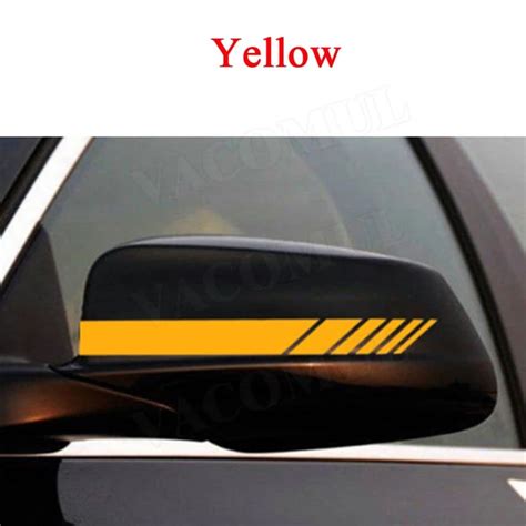 2x Rearview Mirrior Sticker Rear View Side Mirror Body Stripe Vinyl