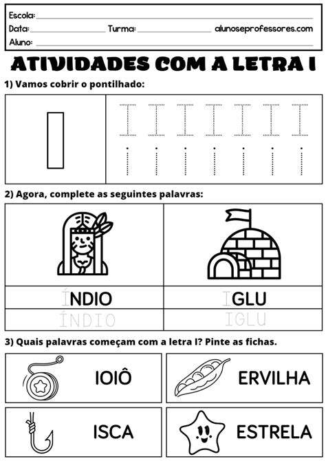 O'que Tem Em Casa Com A Letra I - Atividades com a Letra I para imprimir | Alunos e Professores
