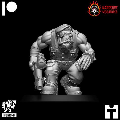3D Printable Kommando Orcs Special Weapons Bare Arms By Hardcore Miniatures